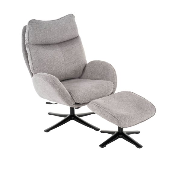 Fauteuil Eliot Gris avec Repose-Pieds | Ukukhome